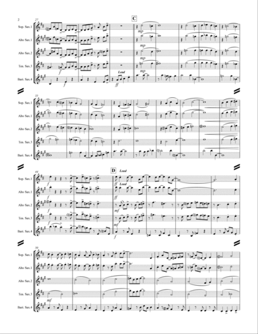 Come Fly With Me Saxophone Quartet scores gallery preview page 3