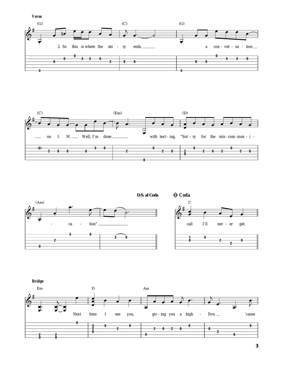 S.O.S. Acoustic Guitar scores gallery preview page 3