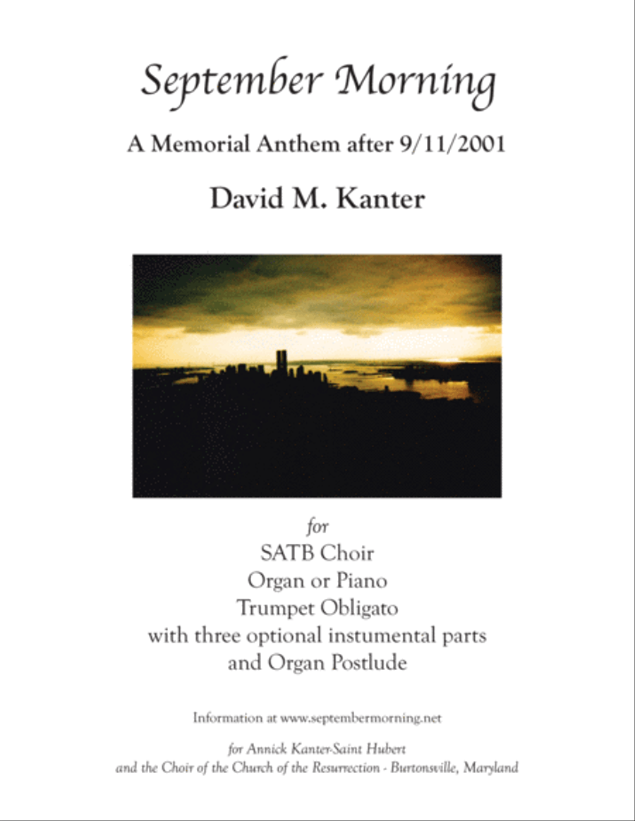 September Morning, an Anthem after 9/11/2001 Small Ensemble scores gallery preview page 1