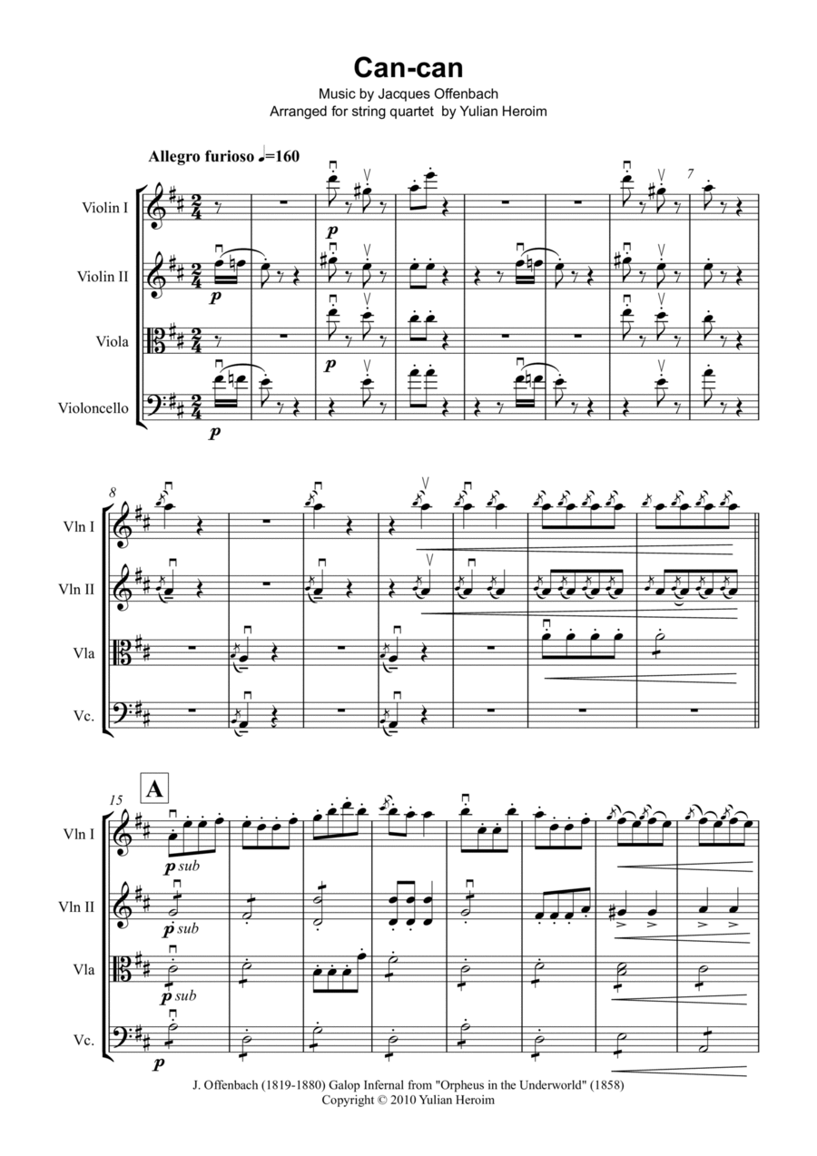 Can-Can String Quartet scores gallery preview page 1