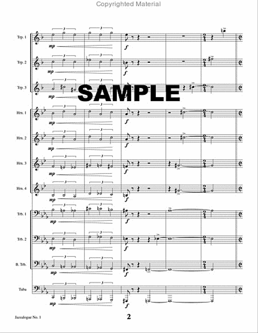 Jazzalogue No.1 Brass Ensemble scores gallery preview page 3