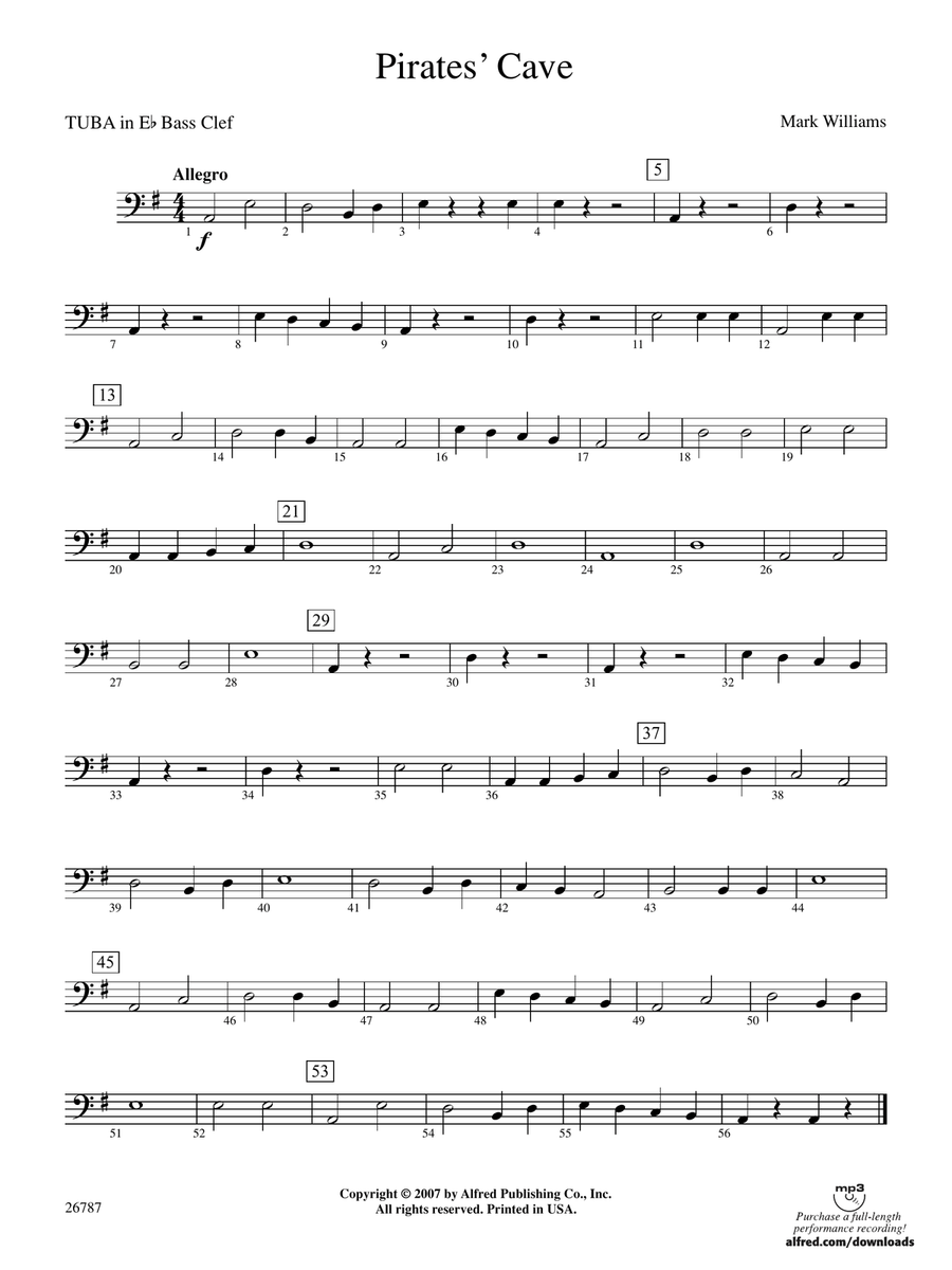 Pirates' Cave: (World Part) E-flat Tuba B.C.