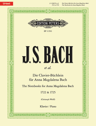 Book cover for The Notebooks for Anna Magdalena Bach 1722 & 1725 for Piano (Selection)