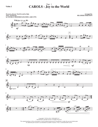 Book cover for Carols (A Cantata for Congregation and Choir) (String Quartet) - Violin 2