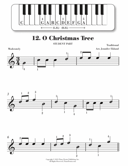 O Christmas Tree (Primer Solo with Teacher Duet) image number null