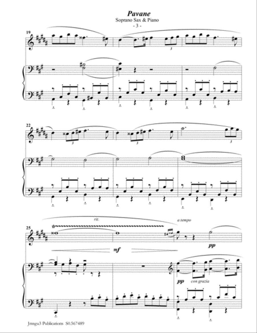Fauré: Pavane Op. 50 for Soprano Sax & Piano Fauré: Pavane Op. 50 for Soprano Sax & Piano Soprano Saxophone scores gallery preview page 3