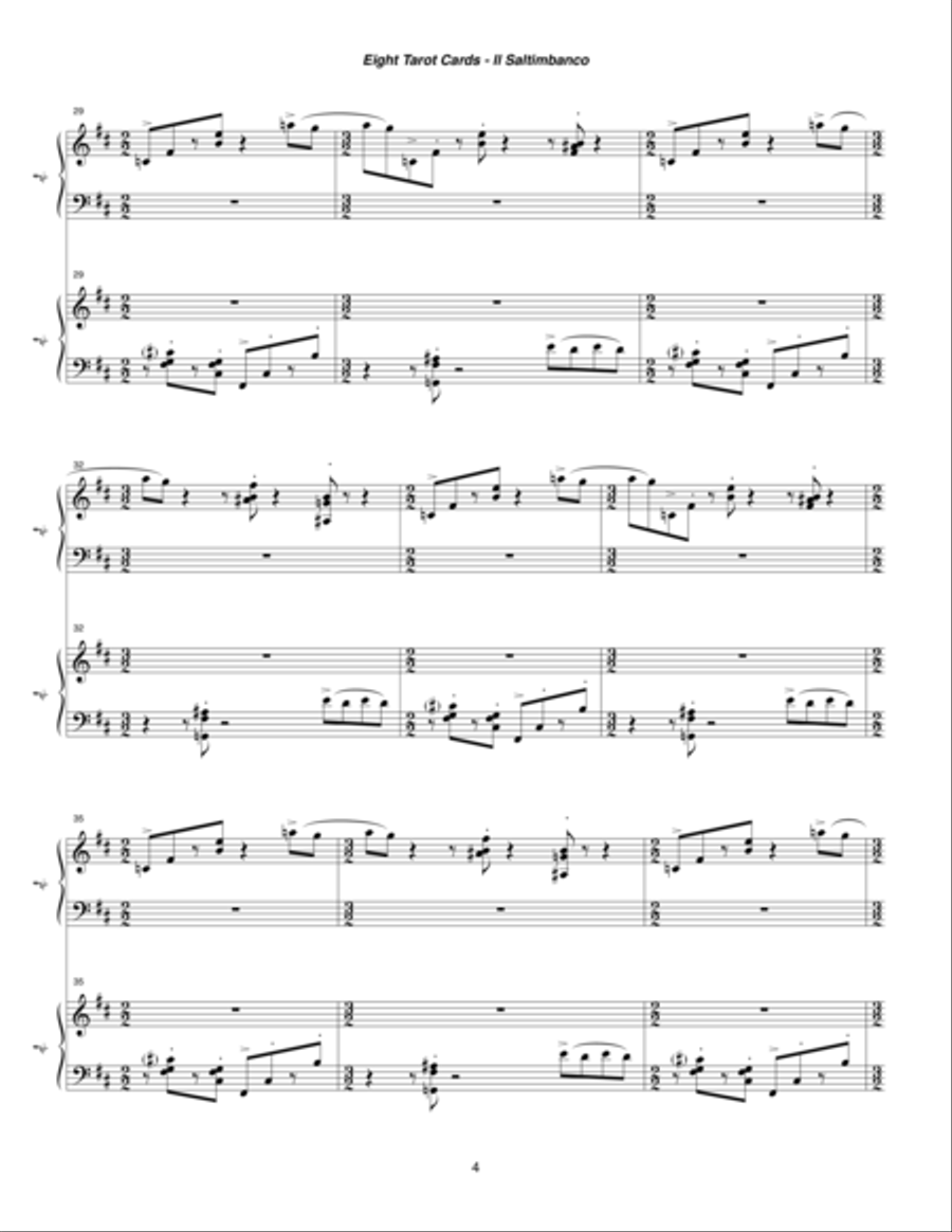 Eight Tarot Cards for Madam Rubio ... La Ruota della Fortuna (1997) for two marimbas Small Ensemble scores gallery preview page 4