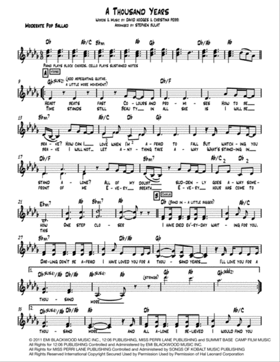 A Thousand Years Large Ensemble scores gallery preview page 1