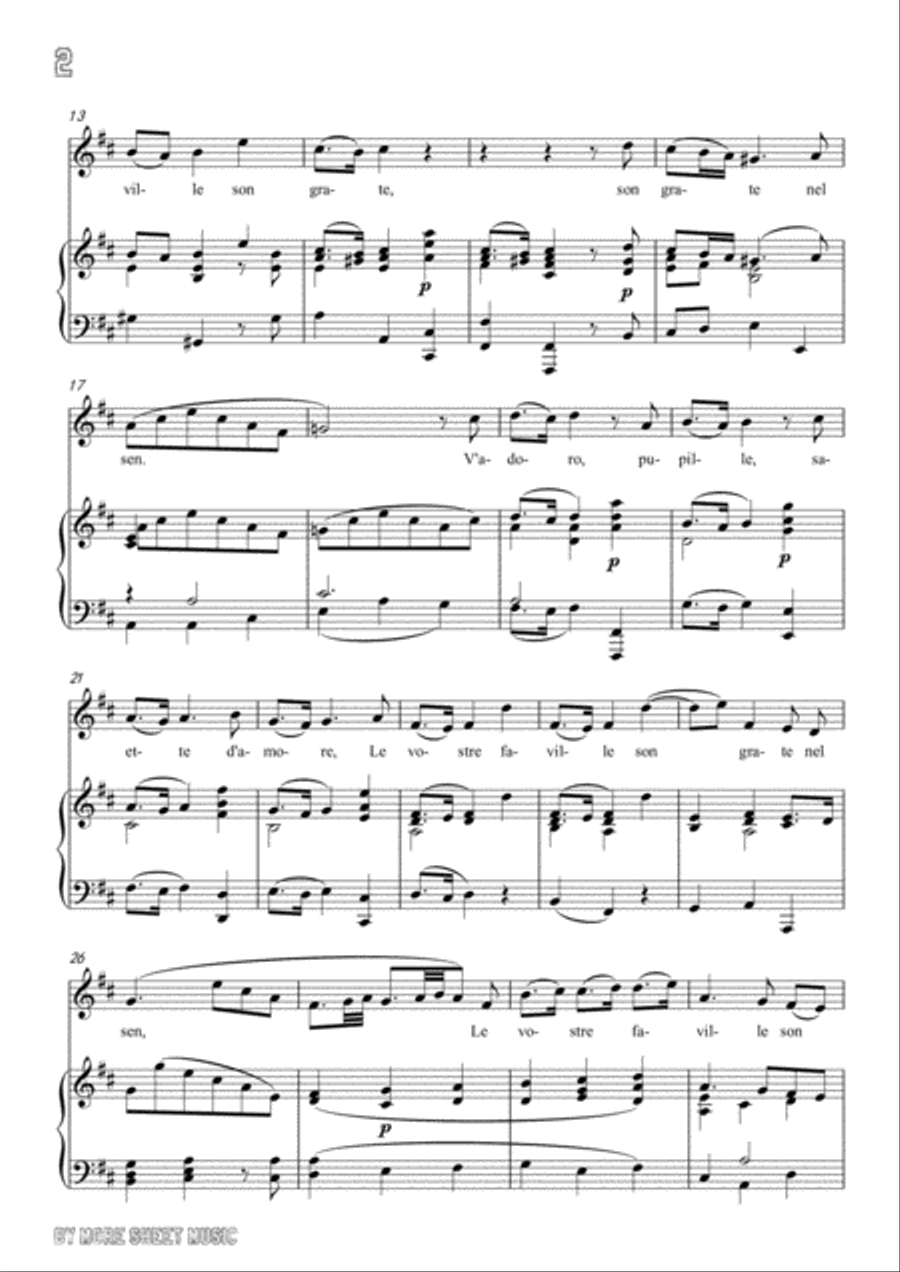 Handel-V'adoro,pupille in D Major,for Voice and Piano Voice Solo scores gallery preview page 4
