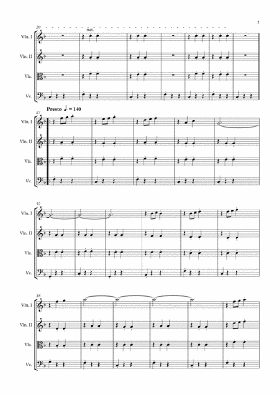 THE TRAM for String Quartet 'The Complete Journey' String Quartet scores gallery preview page 3