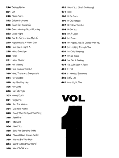 Complete - Volume 1 by The Beatles Piano, Vocal, Guitar - Sheet Music