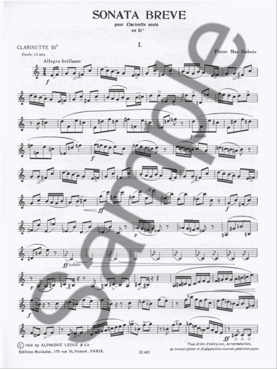 Sonata Breve (clarinet) Clarinet Solo scores gallery preview page 2