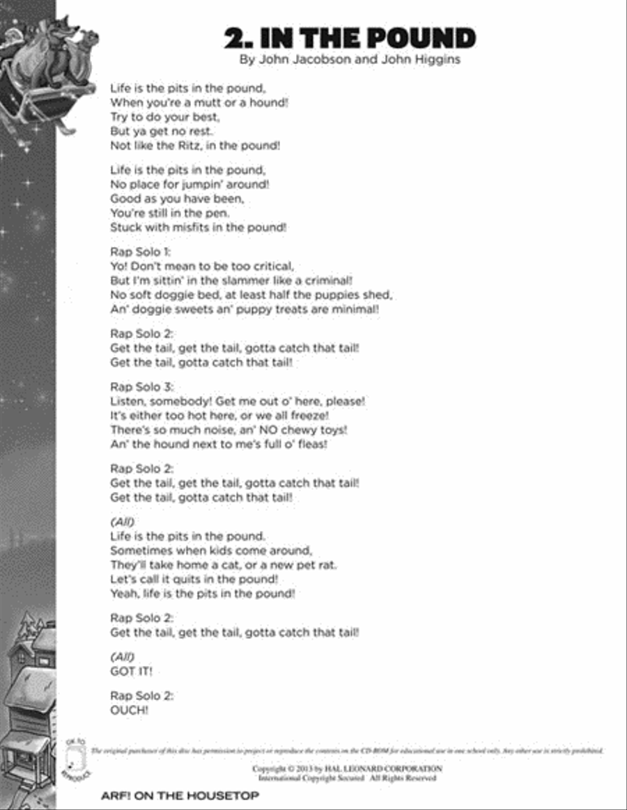 Arf! On The Housetop Choir scores gallery preview page 3