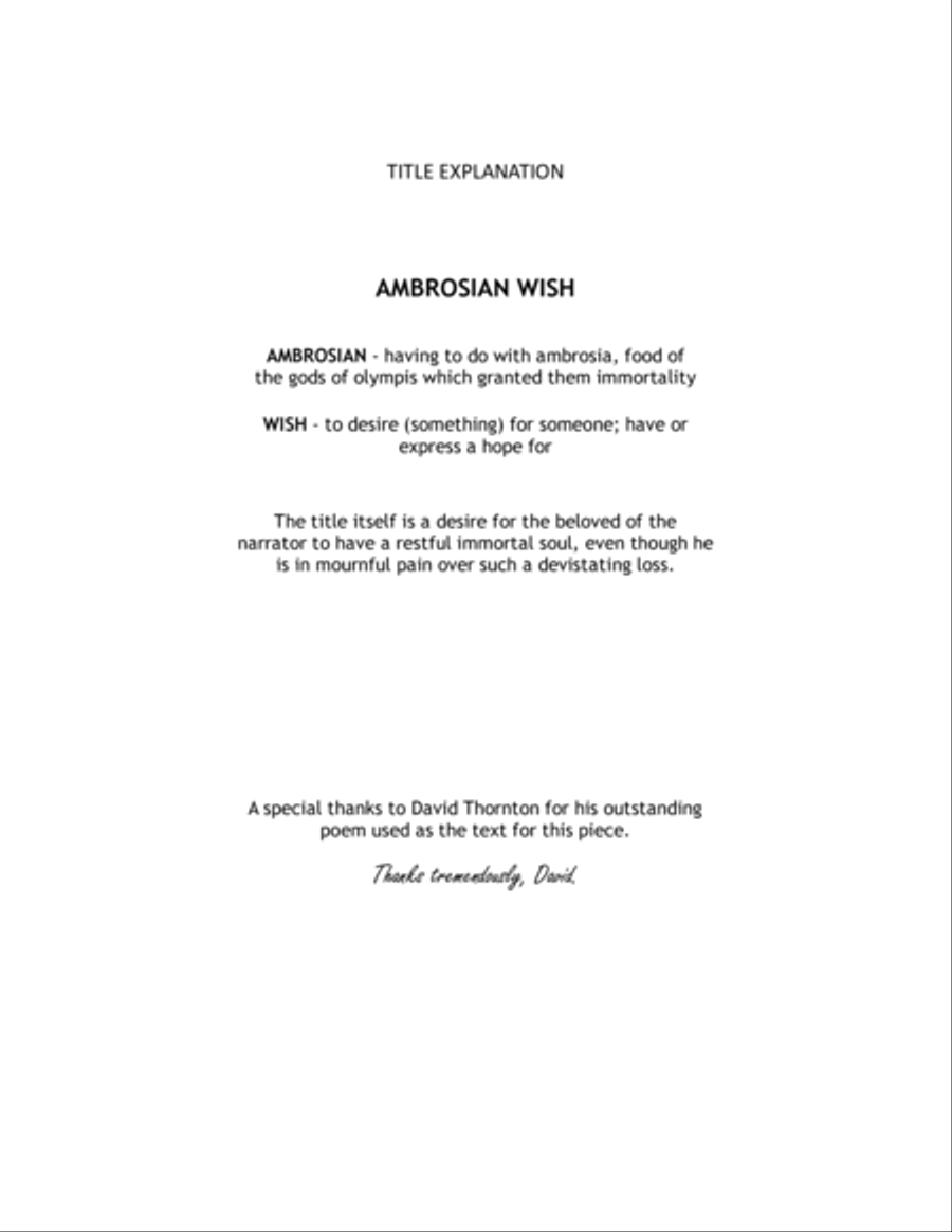 Ambrosian Wish - Percussion Ensemble with Narrator Percussion Ensemble scores gallery preview page 2