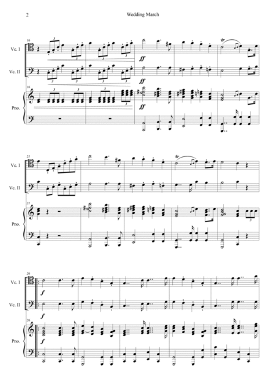 Wedding March Piano Trio scores gallery preview page 2