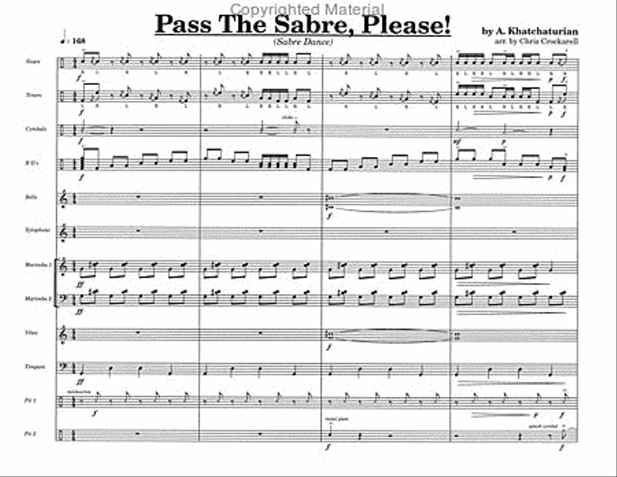 Pass The Sabre, Please! Percussion Ensemble scores gallery preview page 3