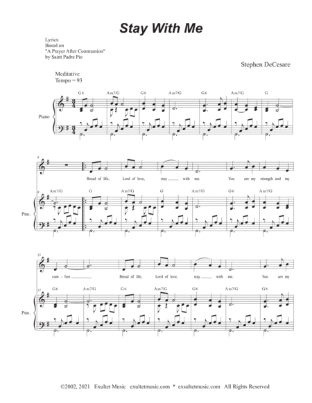 Stay With Me (A Communion Song) (Vocal solo) image number null
