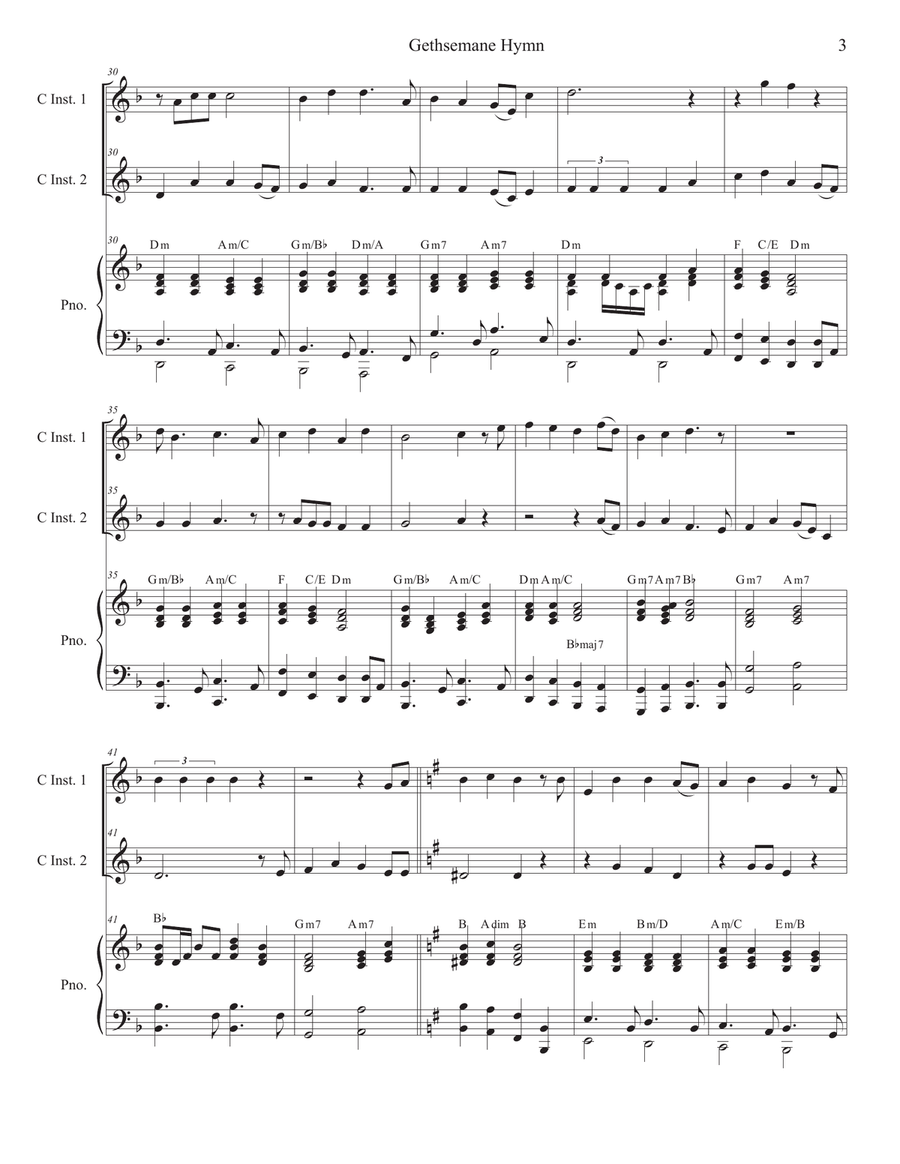 Gethsemane Hymn Piano scores gallery preview page 3