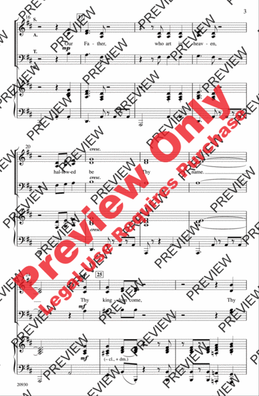 Our Father (The Lord's Prayer in a Caribbean Style) 4-Part scores gallery preview page 3
