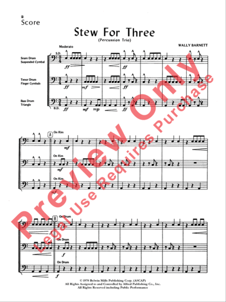 Stew for Three Percussion Ensemble scores gallery preview page 3