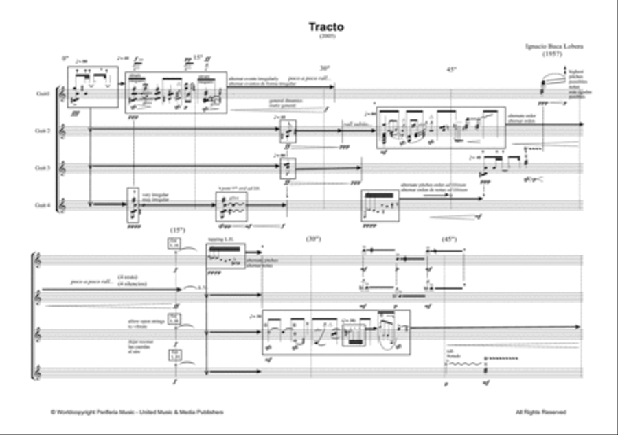 Tracto for Guitar Quartet Guitar Ensemble scores gallery preview page 2