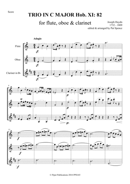HAYDN TRIO IN C MAJOR Hob.XI:82 for flute, oboe & clarinet