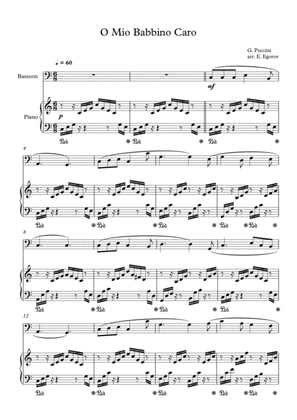 O Mio Babbino Caro, Giacomo Puccini, For Bassoon & Piano