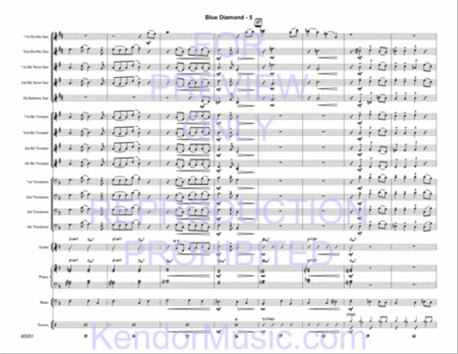 Blue Diamond (Full Score) Jazz Ensemble scores gallery preview page 7