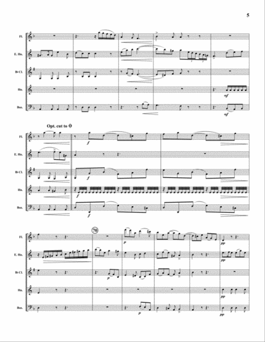 Adagio for English Horn Woodwind Quintet scores gallery preview page 5