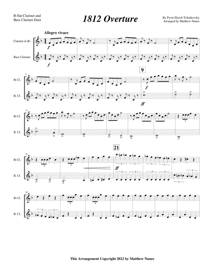 1812 Overture Woodwind Duet scores gallery preview page 1