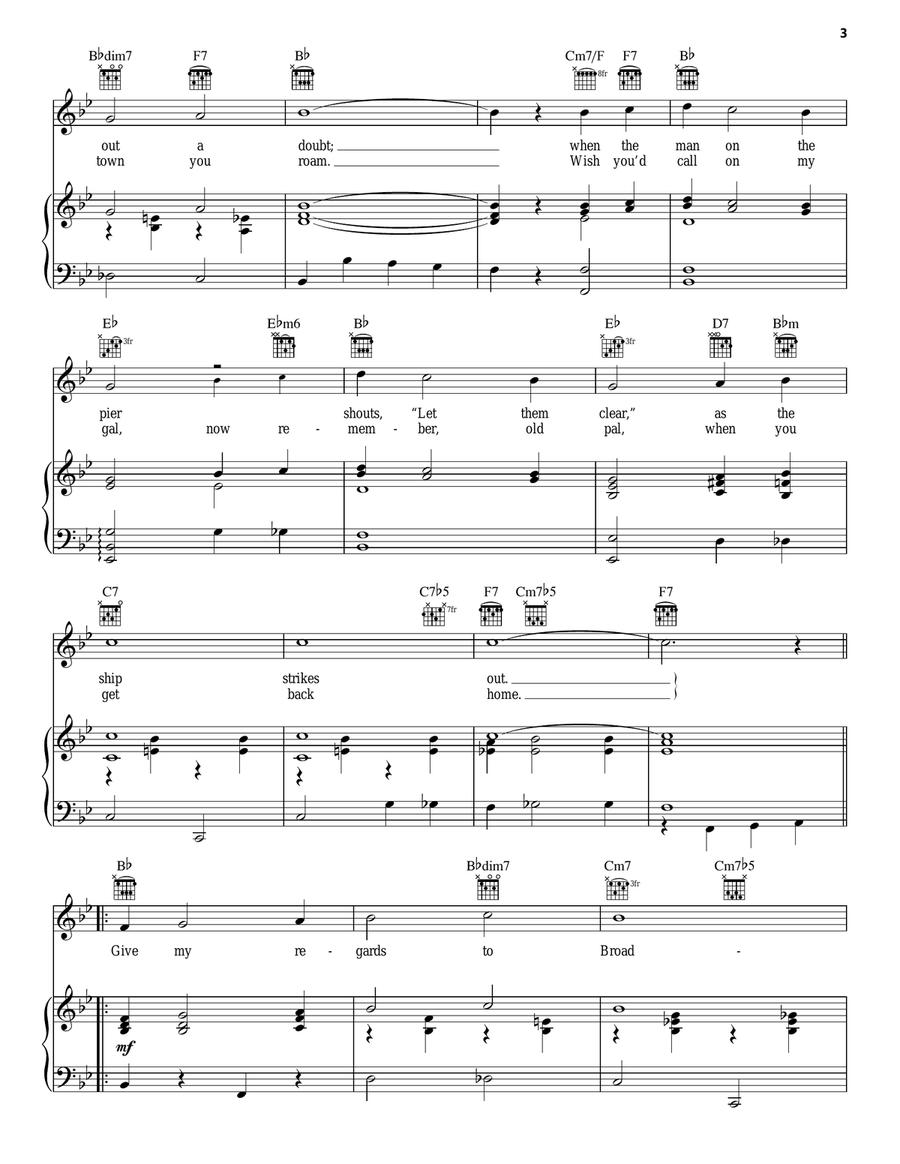 Give My Regards To Broadway Piano, Vocal, Guitar scores gallery preview page 3