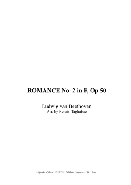 ROMANCE No. 2 Op. 50 - Beethoven - For full Orchestra - With parts image number null