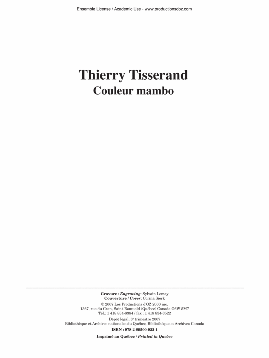 Couleur mambo Guitar Ensemble scores gallery preview page 1