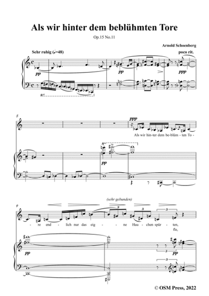 Schoenberg-Als wir hinter dem beblühmten Tore,in C Major,Op.15 No.11
