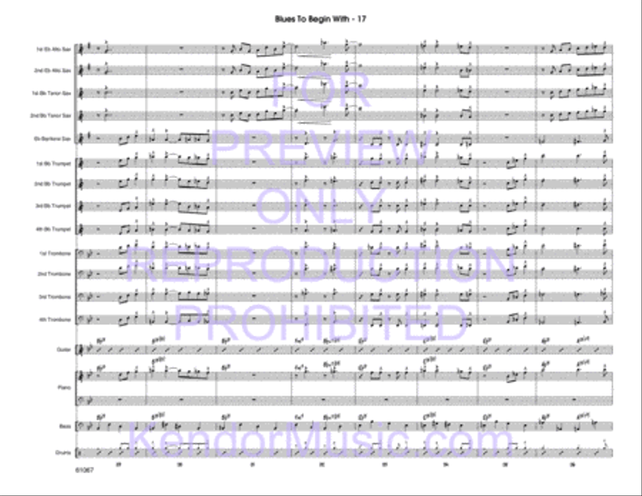 Blues To Begin With Jazz Ensemble scores gallery preview page 18