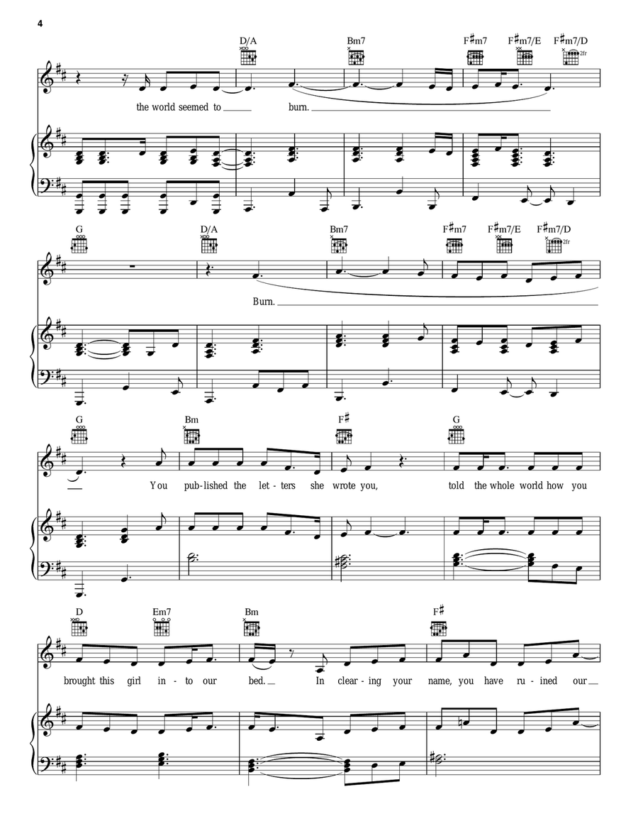 Burn Piano, Vocal, Guitar scores gallery preview page 4