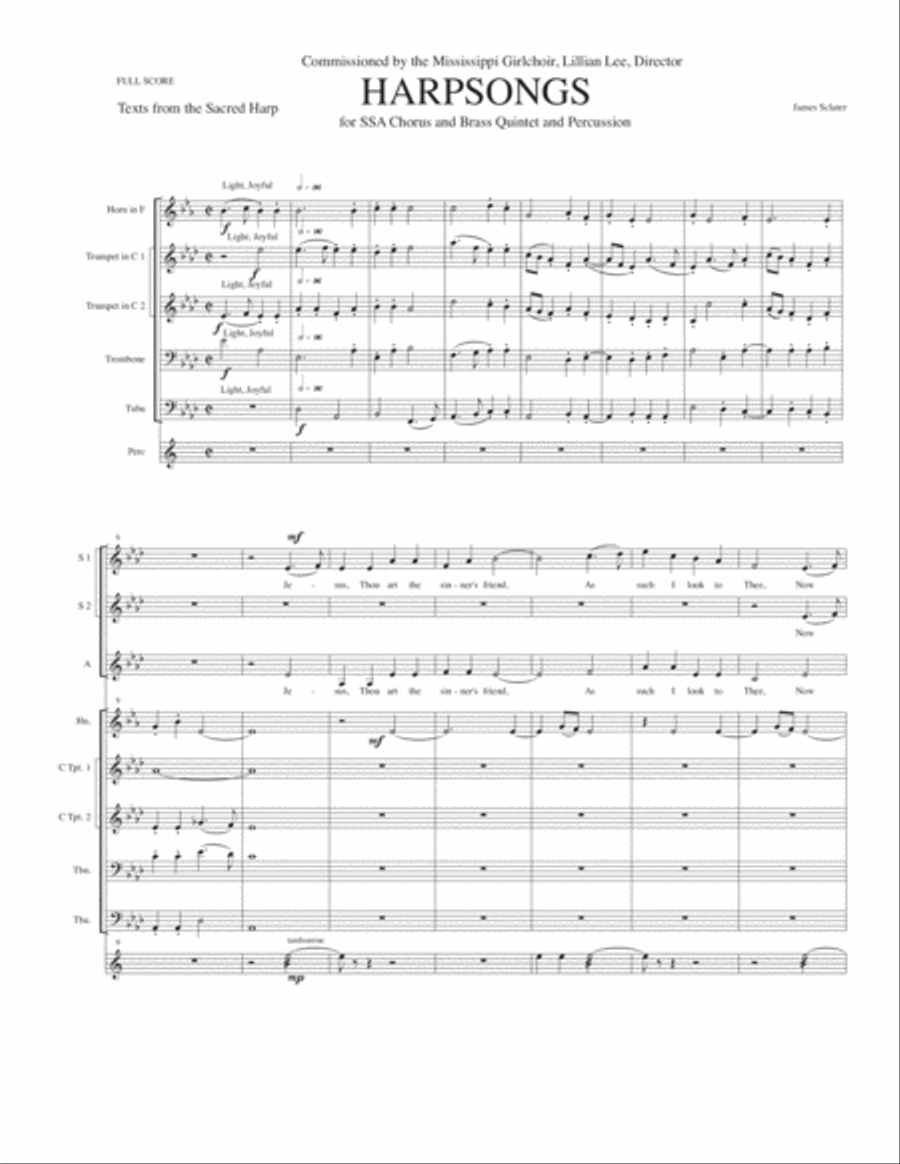 Harpsongs (full score and parts) SSA scores gallery preview page 2