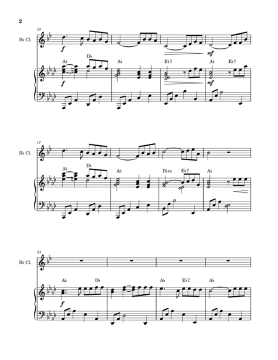 How Great Thou Art (Clarinet Solo and Piano) B-Flat Clarinet scores gallery preview page 2
