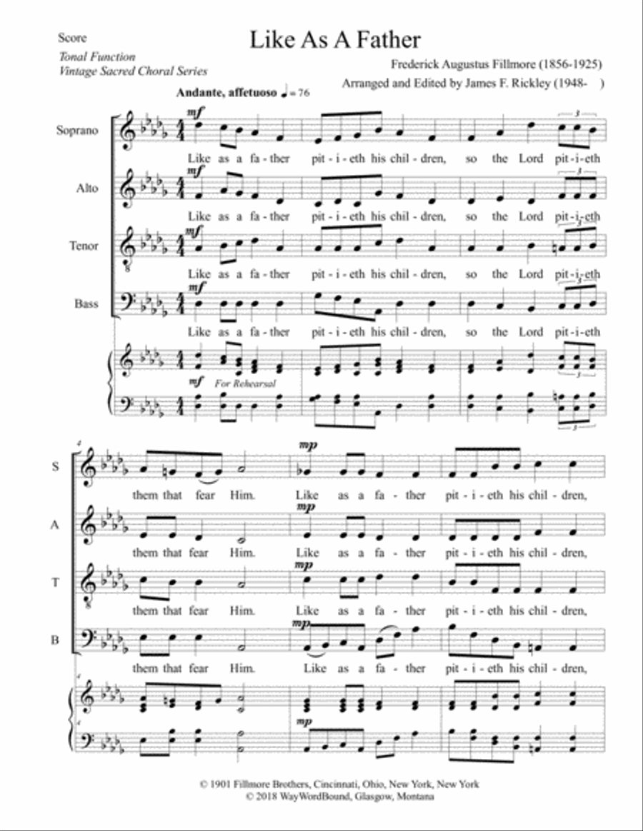 Like As A Father 4-Part scores gallery preview page 1