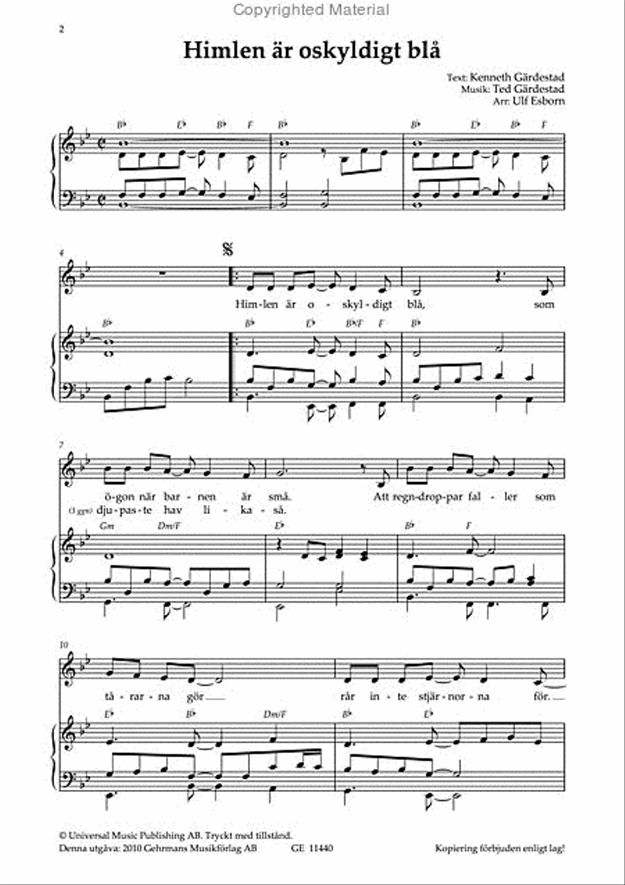 Himlen ar oskyldigt bla Voice scores gallery preview page 2