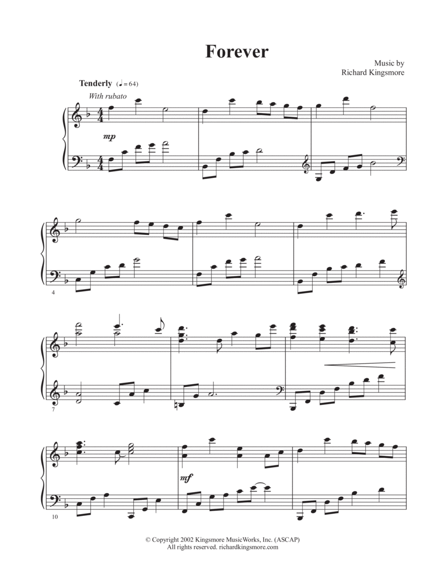 Forever Piano Solo scores gallery preview page 1