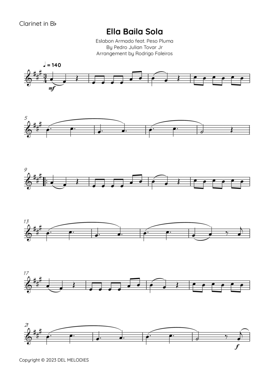 Ella Baila Sola B-Flat Clarinet scores gallery preview page 1
