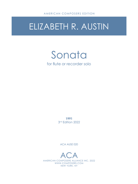 [Austin] Sonata for Flute or Soprano Recorder