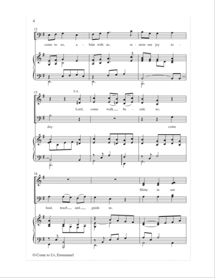 O Come to Us, Emmanuel 4-Part scores gallery preview page 5