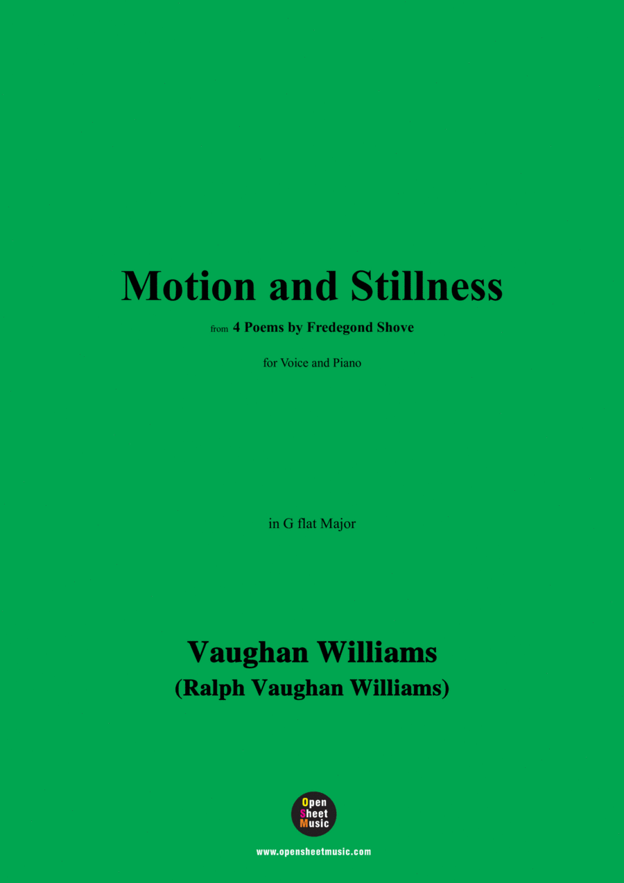 Vaughan Williams-Motion and Stillness(1925),in G flat Major Voice scores gallery preview page 1