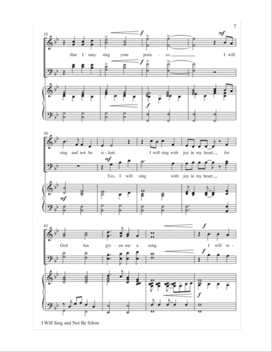 I Will Sing and Not Be Silent Choir scores gallery preview page 6