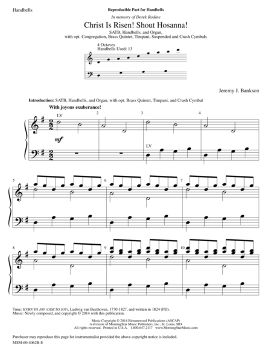 Christ Is Risen! Shout Hosanna! Choir scores gallery preview page 1