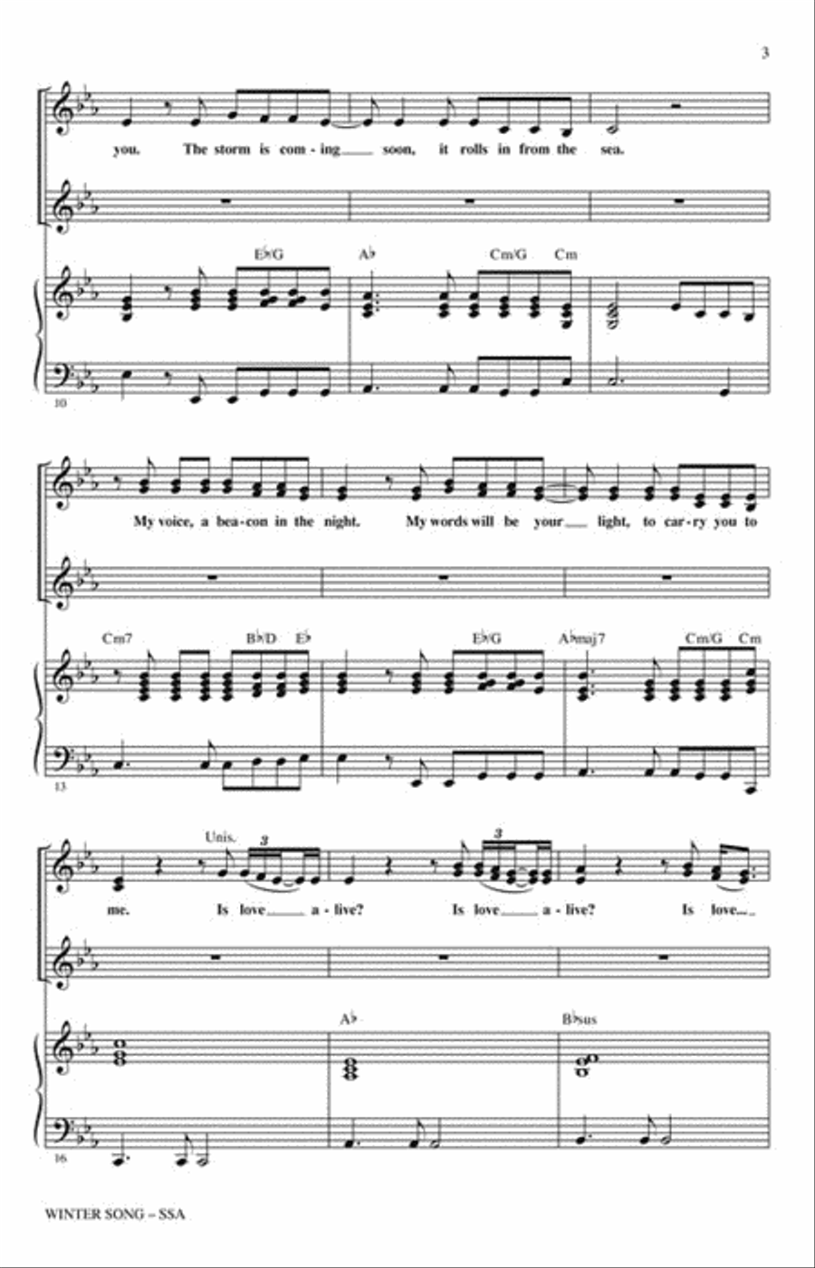 Winter Song SSA scores gallery preview page 3