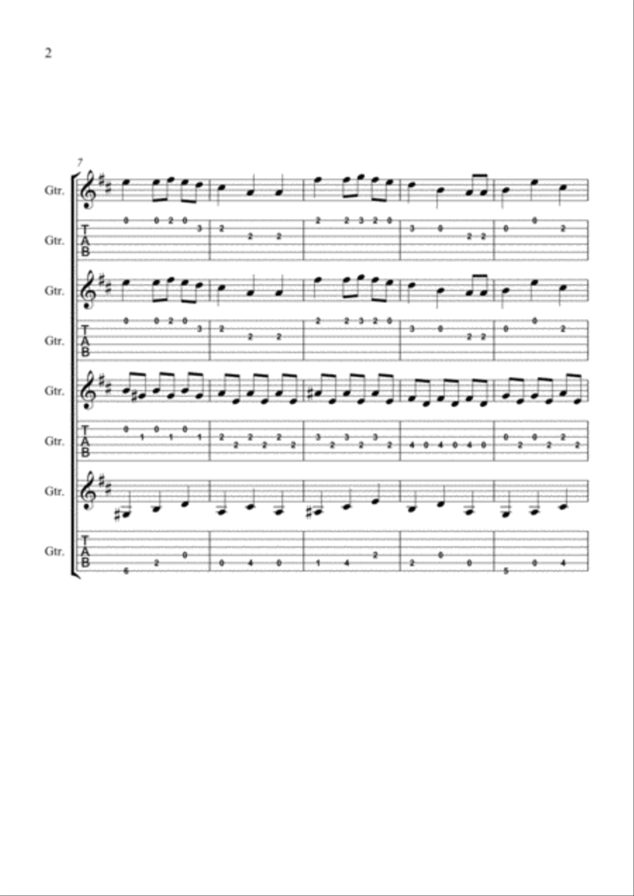We Wish You A Merry Christmas Guitar Ensemble scores gallery preview page 2
