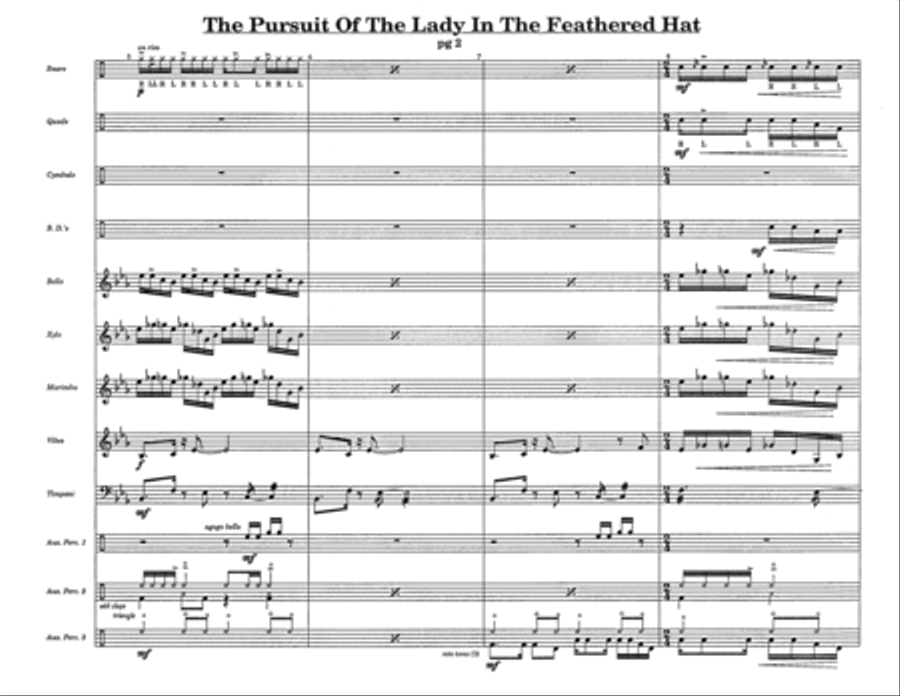 Pursuit Of The Lady In The Feathered Hat, The w/Tutor Tracks Percussion Ensemble scores gallery preview page 4